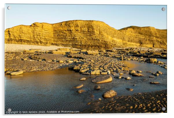 Dunraven Bay Southerndown Glamorgan Heritage Coast Acrylic by Nick Jenkins