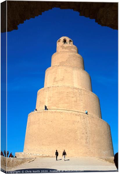 The spiral minaret, Samarra, Iraq. Canvas Print by Chris North