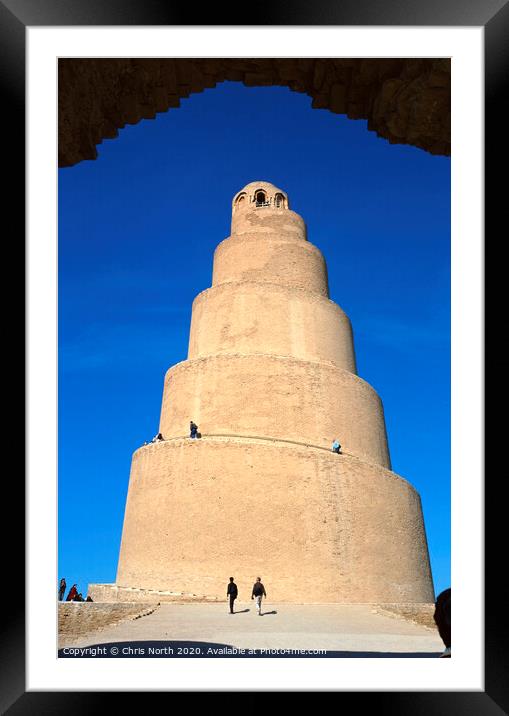 The spiral minaret, Samarra, Iraq. Framed Mounted Print by Chris North