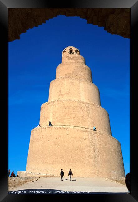 The spiral minaret, Samarra, Iraq. Framed Print by Chris North