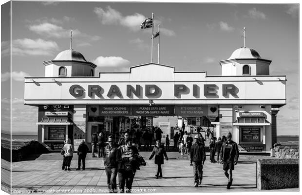 Grand Pier Entrance Weston Super Mare Canvas Print by Heather Anderton