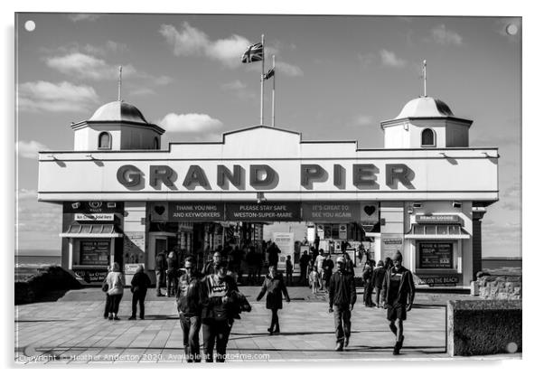 Grand Pier Entrance Weston Super Mare Acrylic by Heather Anderton