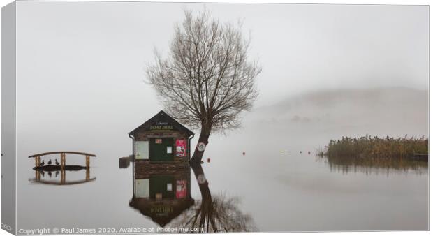 Llangorse Lake, weather for ducks Canvas Print by Paul James