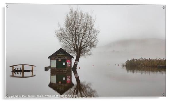 Llangorse Lake, weather for ducks Acrylic by Paul James