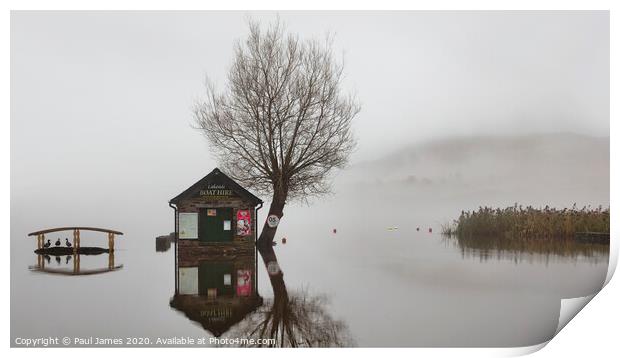 Llangorse Lake, weather for ducks Print by Paul James