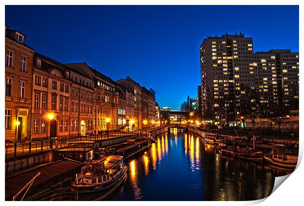 Harbour near the Spree. Print by Nathan Wright