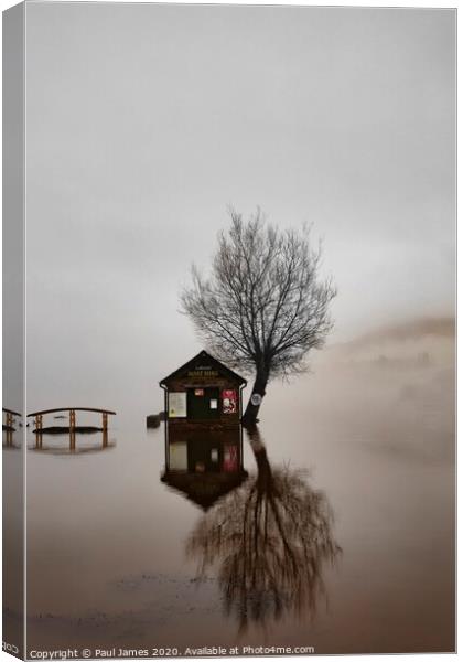 Llangorse flooded. Canvas Print by Paul James