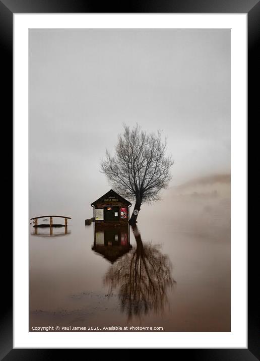 Llangorse flooded. Framed Mounted Print by Paul James