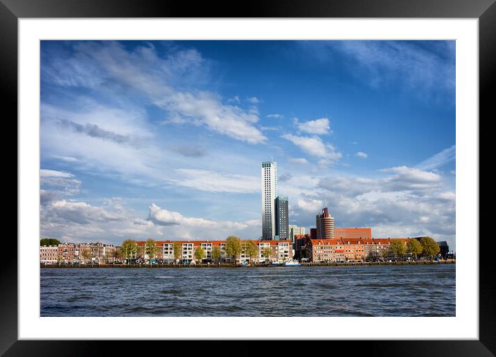 Rotterdam Skyline in Netherlands Framed Mounted Print by Artur Bogacki