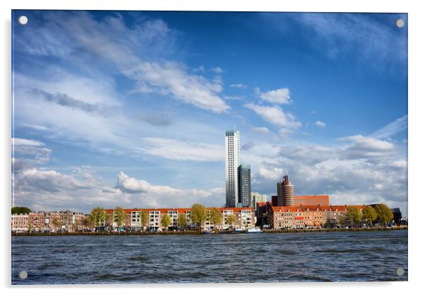 Rotterdam Skyline in Netherlands Acrylic by Artur Bogacki