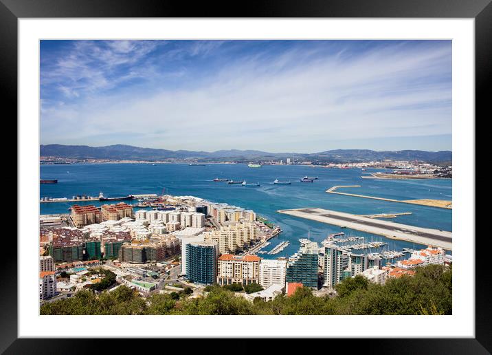 Gibraltar City and Bay Framed Mounted Print by Artur Bogacki
