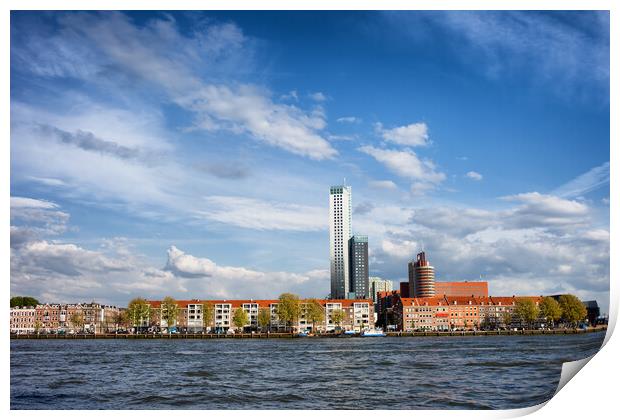 Rotterdam Skyline in Netherlands Print by Artur Bogacki