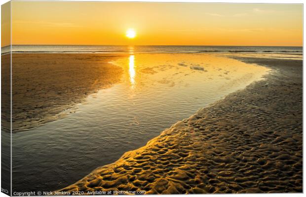 Dunraven Bay and the Setting Sun south Wales Coast Canvas Print by Nick Jenkins