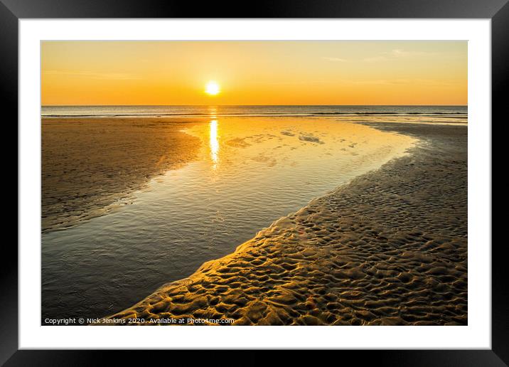 Dunraven Bay and the Setting Sun south Wales Coast Framed Mounted Print by Nick Jenkins