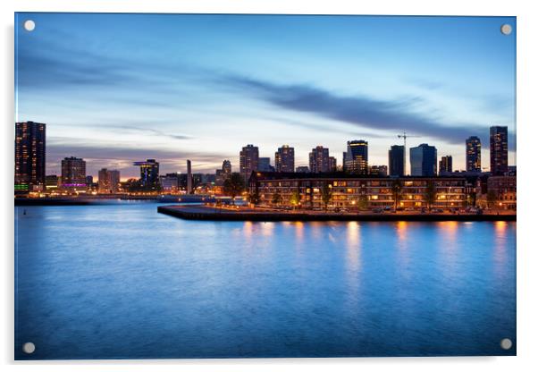 Rotterdam at Dusk Acrylic by Artur Bogacki