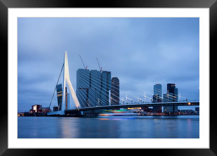 Rotterdam Downtown Skyline at Dusk Framed Mounted Print by Artur Bogacki