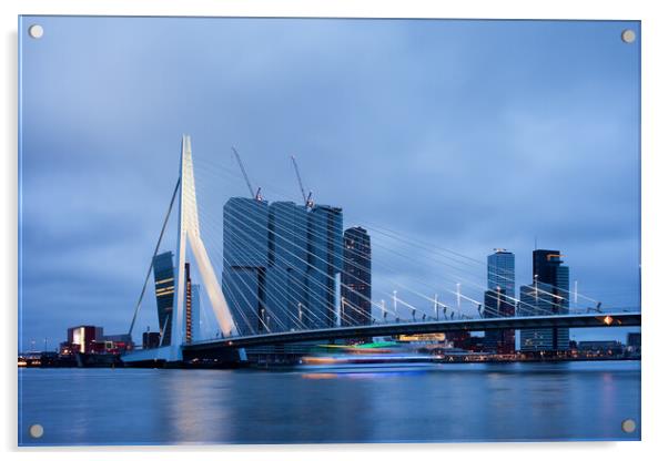 Rotterdam Downtown Skyline at Dusk Acrylic by Artur Bogacki