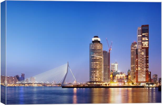 City of Rotterdam Skyline in the Evening Canvas Print by Artur Bogacki
