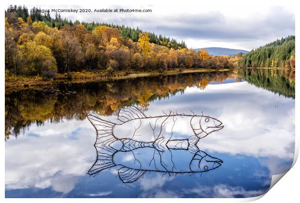 Lochan Spling pike sculpture Trossachs Print by Angus McComiskey