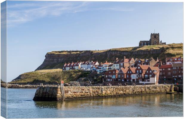 Harbour pier at Whitby Canvas Print by Jason Wells