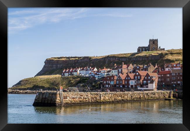 Harbour pier at Whitby Framed Print by Jason Wells