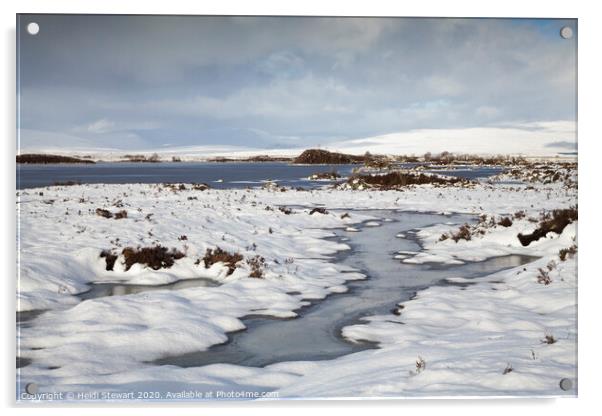A snowy Rannoch Moor Acrylic by Heidi Stewart