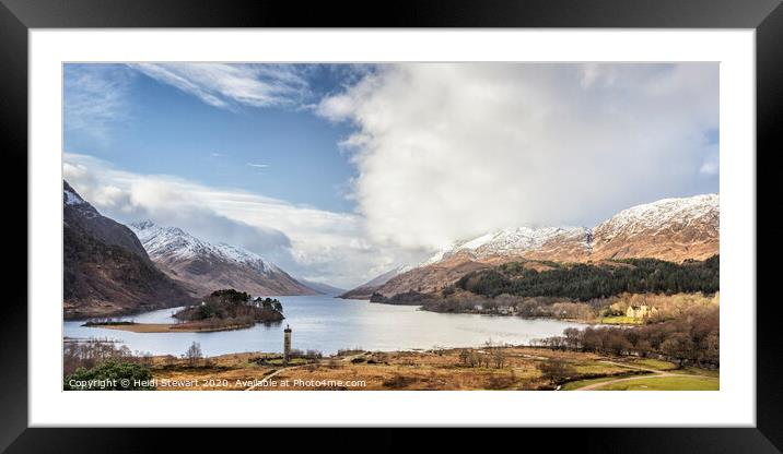 Jacobite Memorial and Loch Shiel in Winter Framed Mounted Print by Heidi Stewart