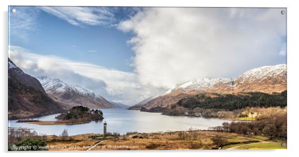 Jacobite Memorial and Loch Shiel in Winter Acrylic by Heidi Stewart