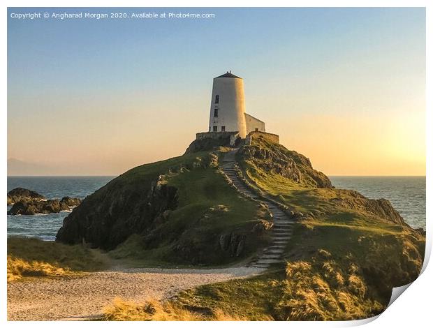 Llanddwyn Island Lighthouse Anglesey  Print by Angharad Morgan