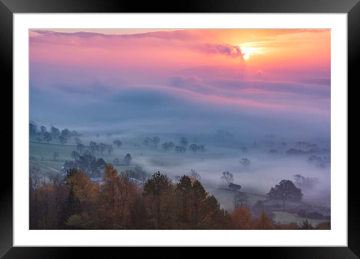 Dreamy autumn sunrise  Framed Mounted Print by John Finney