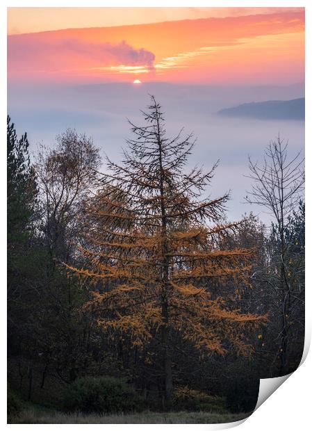 Autumn sunrise, Peak District Print by John Finney