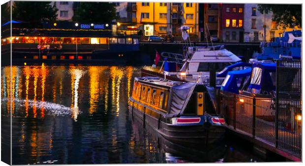 Bristol Waterside Night life Canvas Print by Dave Bell