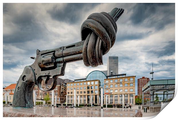 Malmo Knotted Gun Sculpture Print by Antony McAulay