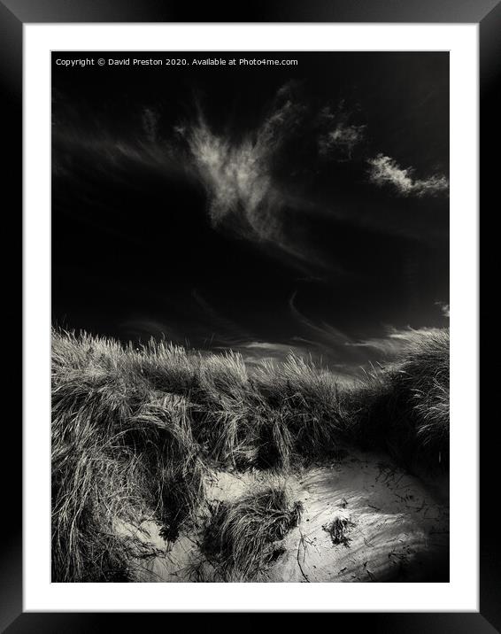 Dunes and sky Framed Mounted Print by David Preston