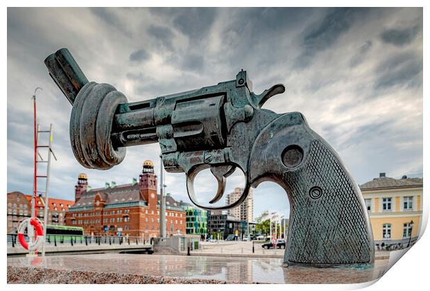 Malmo Knotted Gun Print by Antony McAulay