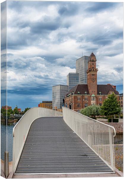 Malmo Live Blocks Bridge Entry Canvas Print by Antony McAulay