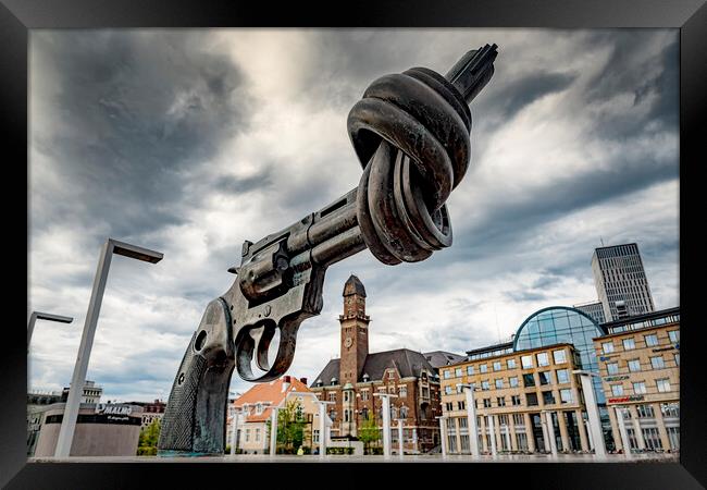 Malmo The Knotted Gun Framed Print by Antony McAulay