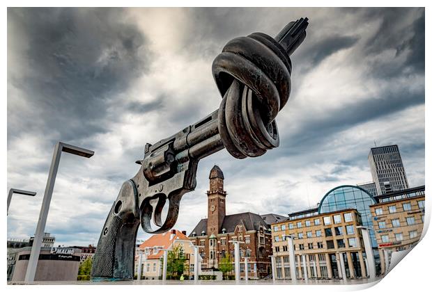 Malmo The Knotted Gun Print by Antony McAulay