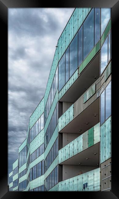 Malmo University Building with a Moody Sky Framed Print by Antony McAulay