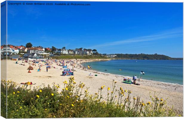 gyllyngvase beach falmouth Canvas Print by Kevin Britland