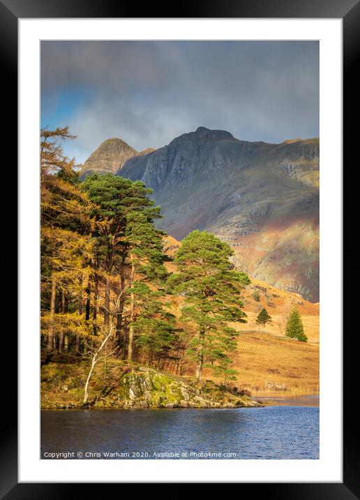 Blea Tarn and the Langdale Pikes - Lake District Framed Mounted Print by Chris Warham