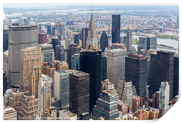 Manhattan Skyscraprers Aerial View, NYC, USA Print by Pere Sanz