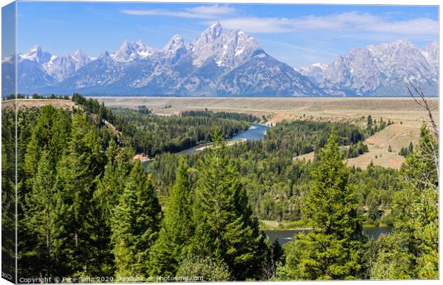 Grand Tetons and snake River, WY, USA Canvas Print by Pere Sanz