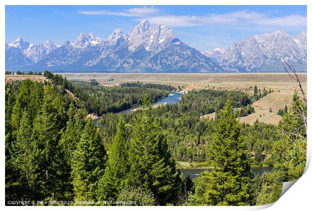 Grand Tetons and snake River, WY, USA Print by Pere Sanz
