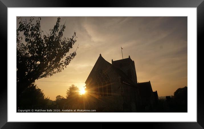 Sunset church Framed Mounted Print by Matthew Balls