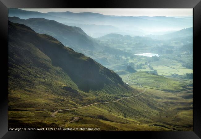 Wrynose Pass and Little Langdale Tarn Framed Print by Peter Lovatt  LRPS