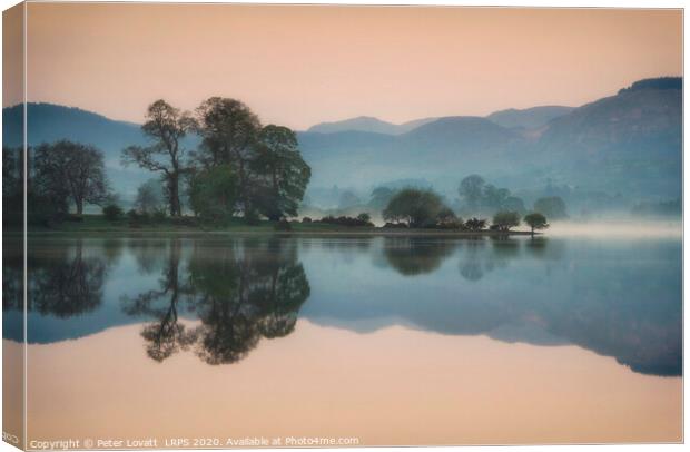 Bala Lake Misty Morning Canvas Print by Peter Lovatt  LRPS