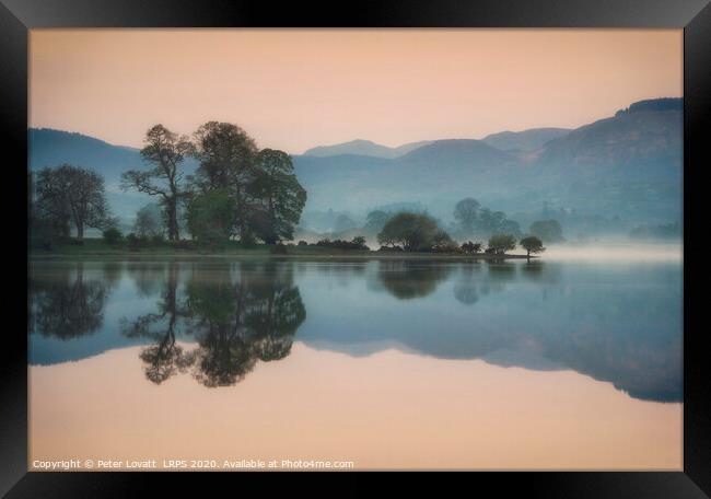 Bala Lake Misty Morning Framed Print by Peter Lovatt  LRPS