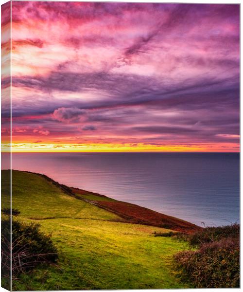 Aberaeron Sunset, Ceredigion, Wales, UK Canvas Print by Mark Llewellyn