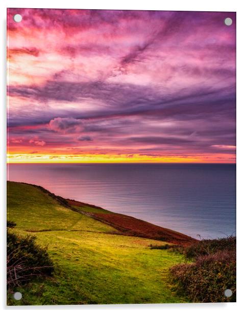 Aberaeron Sunset, Ceredigion, Wales, UK Acrylic by Mark Llewellyn